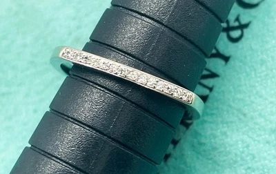 Anillo cuadrado Tiffany & Co Frank Gehry diamante oro blanco de 18 quilates micro par talla 5,5 Foto 1 de 4