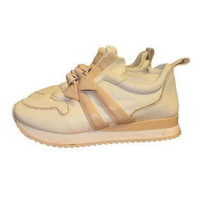 Alexandre Birman Mia Leather Sneakers Clarita Bows Women's 7 Pink White Leather - Picture 1 of 9