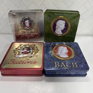 Set of 4 Classical Music Collector's Tin 5 CDs Box Chopin Bach Beethoven Amadeus - Picture 1 of 6
