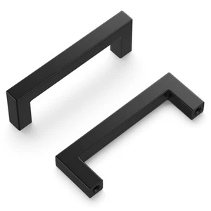 Matte Black Cabinet Pulls and Knobs 3 Inch Center High Quality Solid Metal Core - Picture 1 of 10