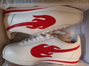 YG 4Hunnid The Flame Men's  White Red Flame Design Sole Shoes Sneakers  - Picture 1 of 9