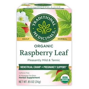Traditional Medicinals Organic Raspberry Leaf Tea, Relieves Period Pain, 16 Bags - Picture 1 of 7