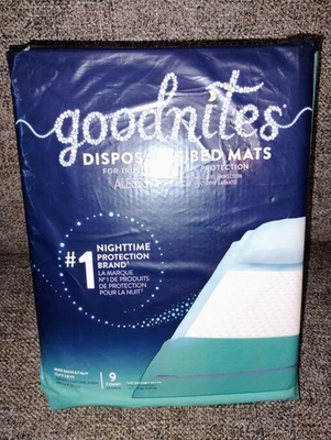 Alfombrillas desechables Goodnites almohadillas para mojar la cama para niños y niñas 9 quilates Foto 1 de 2