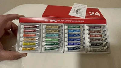 Juego de 24 tubos de acuarelas de artista Holbein de 5 ml W405 Foto 1 de 4