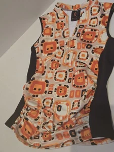 Sheila Moon Cycling Top, Sleeveless. Size Small, Orange, Brown - Picture 1 of 4