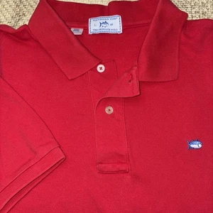 Southern Tide Shirt Mens Large Red Skipjack Performance Preppy Classic - Picture 1 of 6