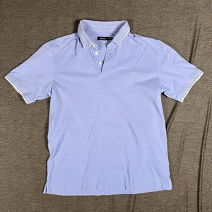 Z Zegna Poloshirt Puderblau Baumwolle Logo Freizeit Preppy Klassisch Herren Medium - Bild 1 von 10