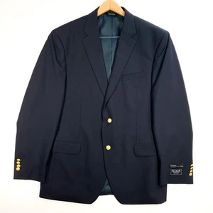 Jos A Bank 44L EXECUTIVE COLLECTION Blue Gold Button Jacket Blazer Sport Coat - Picture 1 of 11