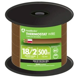 Thermostat Wire 500 Ft 18/2 Solid Copper CL2 Low Voltage Brown Indoor Outdoor - Picture 1 of 3