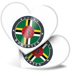 2 x Heart Stickers 15 cm - Roseau Dominica Flag Map #5043