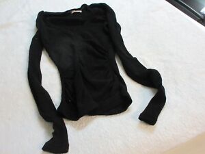 Fornarina Ladies Black Lace Long Sleeve Top  Made in Italy Size Small