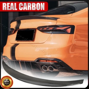 FOR 2018-24 AUDI A5 S5 RS5 2 DOOR COUPE B9 REAL CARBON FIBER REAR TRUNK SPOILER - Picture 1 of 15