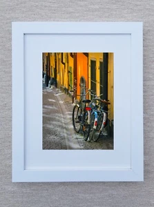 Thin Satin White Picture Frame - wood - 3/4" wide - 12x16 artist frame - Picture 1 of 2