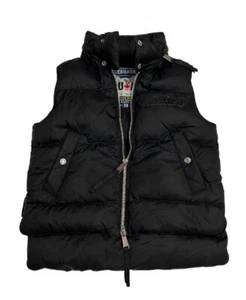 Dsquared² Home of the Rockies Black Puffer Vest Size 38 Canada Patch Down Gilet - Picture 1 of 3