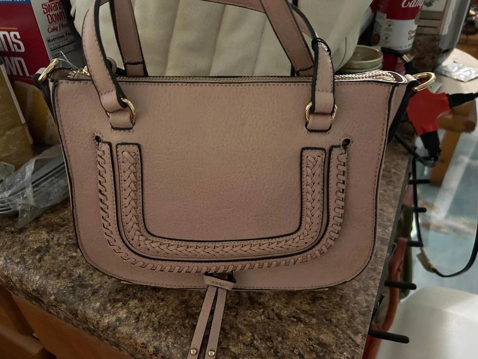 Bolso Bandolera Emperia Vegano Cuero Whipstitch Polvo Rubor Foto 1 de 4