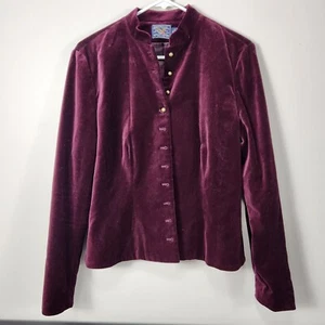 American Living Lined Long Sleeve Velvet Blazer Jacket Purple Size 12 Buttons - Picture 1 of 6
