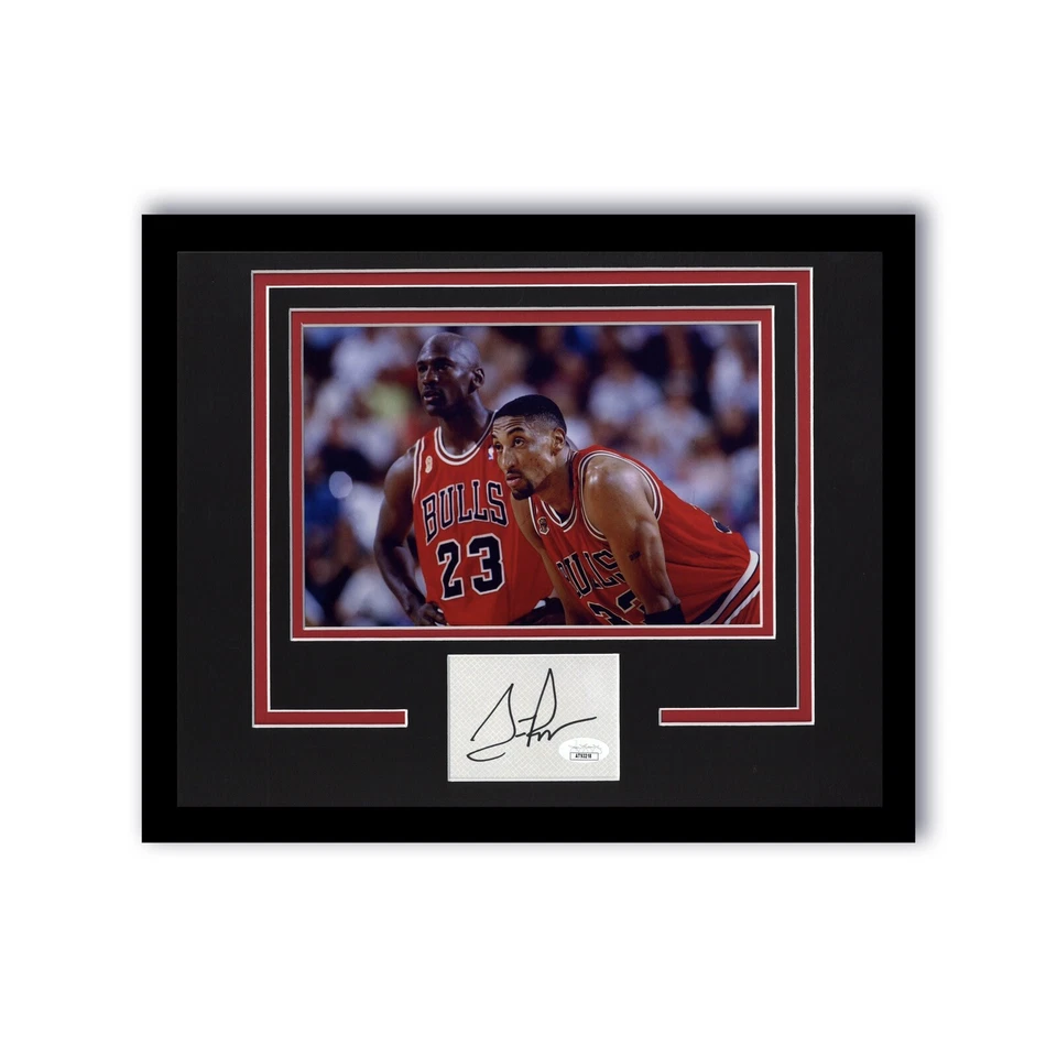 CHICAGO BULLS- SCOTTIE PIPPEN SIGNED AUTOGRAPH FRAMED 11x14 DISPLAY JSA PHOTO  - Image 1 of 1