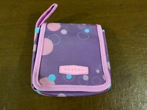 First Years Purple Pink Teal Polka Dot Pacifier/Hand Wipe Travel Case Holder - Picture 1 of 5