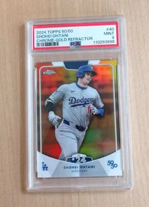 2024 Topps Shohei Ohtani 50 50 REFRACTOR CROMADO DORADO HR #24 Tarjeta #40 16/50 PSA 9 - Imagen 1 de 2
