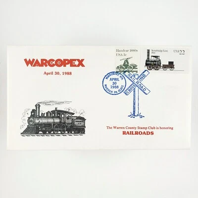 Warren County Club Railroad Stamp 1988 First Day Issue Stamped Envelope B574 - Image 1 of 2