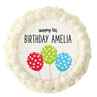 1 x PERSONALISED 7.5" Balloon Birthday Party Rice Wafer Paper Edible Cake Topper