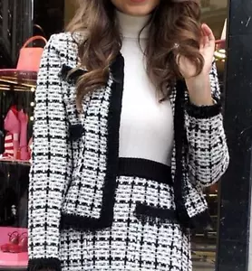 ZARA SHORT JACKET KNITTED ELEGANT COAT TWEED BLAZER JACKET SIZE S SMALL NEW - Picture 1 of 10