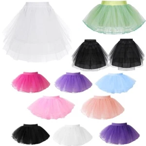Kids Girls Tutu Skirts Layered Tulle Skirts Dancewear Costumes Birthday Dress Up - Picture 1 of 97