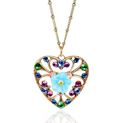 UNDERCOVER Collana con ciondolo cuore cristallo giardino segreto Anne Koplik made in New York