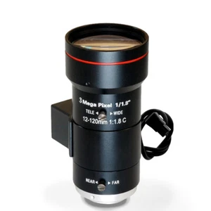 3MP 12-120mm 1/1.8 auto iris C port road monitoring industrial lens manual zoom - Picture 1 of 7