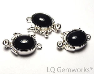 ÓNIX NEGRO 925 plata esterlina 8x10 mm cierre caja - Imagen 1 de 1