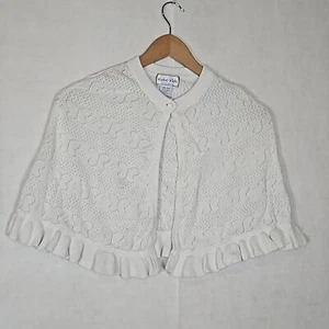Kobe Kids Girls White Butterfly Poncho Sweater - Picture 1 of 5
