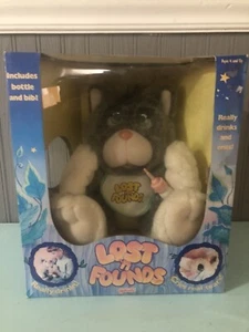 NIB RARE VTG 1989 Galoob Lost n Founds Playful Kitty Stuffed Animal, Bib, Bottle - Picture 1 of 9