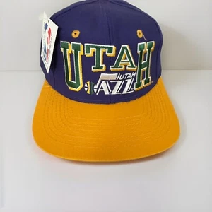 Vintage NBA Utah Jazz Twill Sports Specialties Snapback Script Hat Youngan - Picture 1 of 15