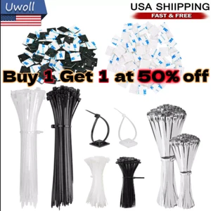 100-200 Cable Zip Ties 14"/12"/6"/4" Heavy Duty Nylon Wire Wrap UV Resistant Lot - Picture 1 of 37