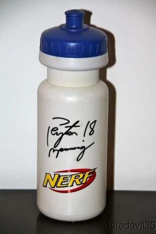 NERF Peyton Manning White 8" Plastic Water Bottle Cover