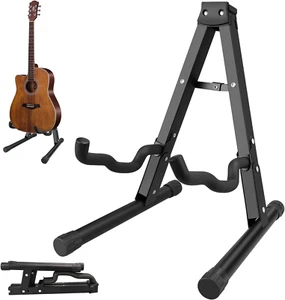 A-Frame Folding Guitar Stand - 1/2/4 Pack, Non-Slip Rubber and Foam Arms, Suppor - Picture 1 of 12