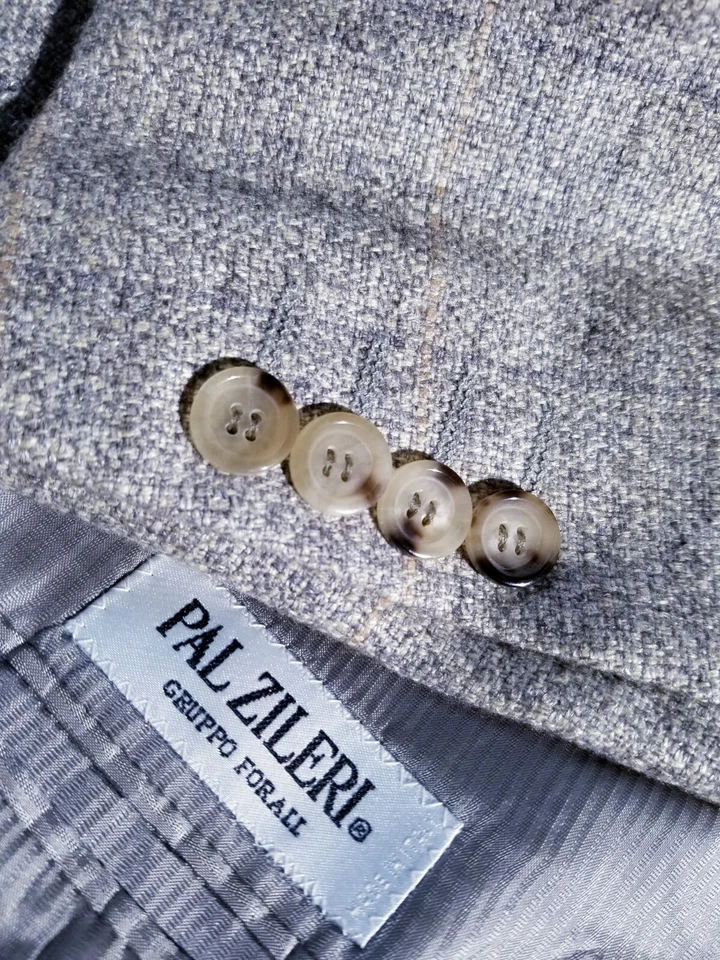 Blazer Abrigo Deportivo 40R Pal Zileri Naranja Beige SEDA CACHEMIRA Tweed Lienzo Foto 1 de 4