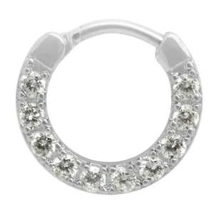 1 Septum Piercing Strasssteine Strass Nasenring Nasenschmuck silber Edelstahl - Bild 1 von 1
