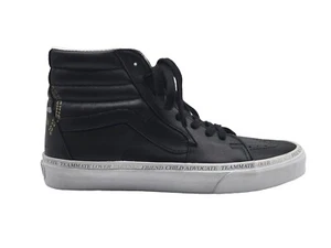 Vans Sk8-Hi Divine Energy Leather Skate Shoes Black White Mens Size 8.5 - Picture 1 of 9