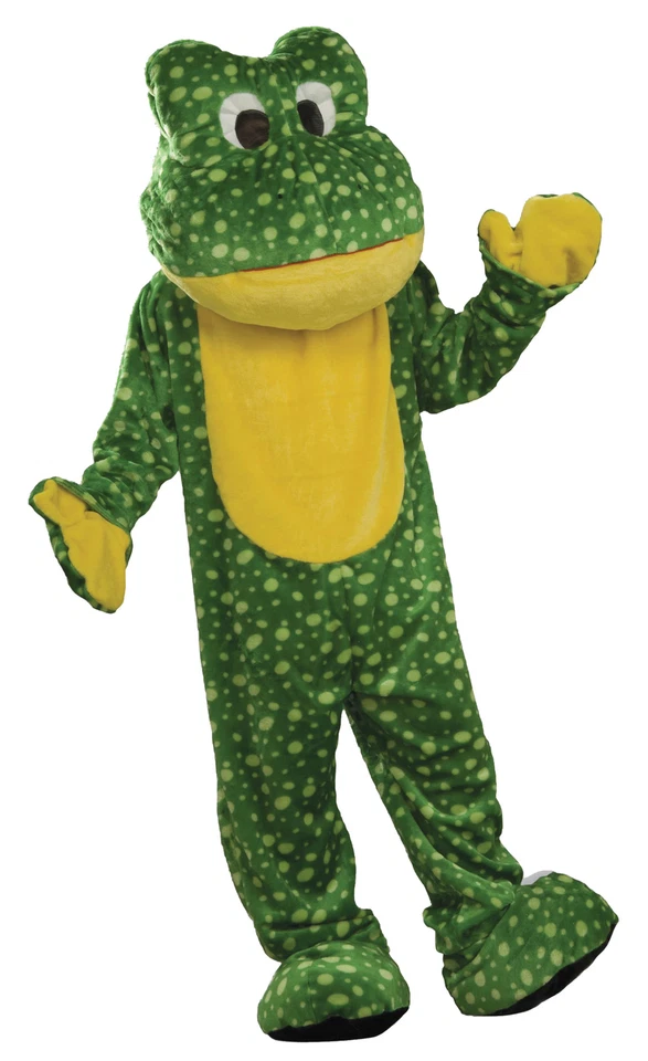FROG Mascot Costume Adult Men's Green Plush Animal Reptile Halloween - Image 1 of 1