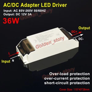 Mini 36W AC-DC Converter 110V 220V 230V to 12V 3A LED Driver Adapter Transformer - Picture 1 of 7
