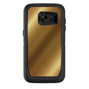 Skin Decal for Otterbox Defender Samsung Galaxy S7 Edge Case / Gold Pattern Shi