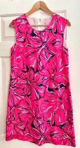 Lilly Pulitzer Small Iona Bright Navy Pink Flirty Engineered Shift Dress 14406 - Picture 1 of 8