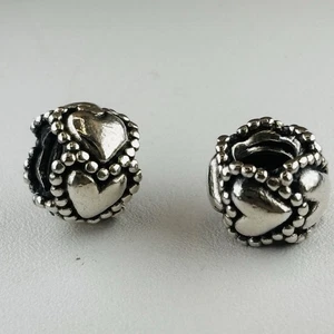 (PAAR) Original Pandora Moments Everlasting Love Charm Sterlingsilber 790448 - Bild 1 von 3