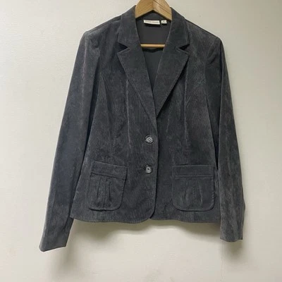 Studio Works женщин 10 (2) кнопка Blazer ребристый спортивное пальто с карманами - Изображение 1 из 4