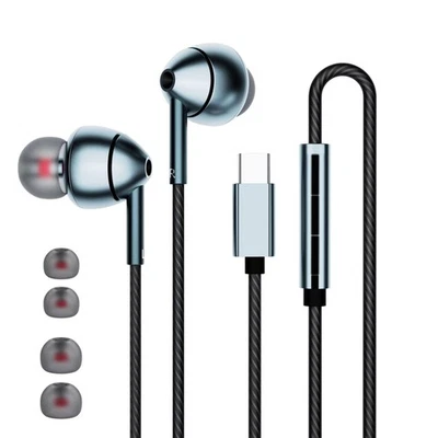 USB-C Wired Earbuds with Microphone, Volume Control, Noise Canceling, Compati... - Image 1 of 4