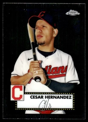 2021 Topps Chrome Platinum Anniversary Cesar Hernandez / Cleveland Indians #384 - Image 1 of 2