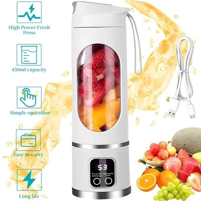 Frullatore Portatile Mini Frullatore Succo Personalizzato Spremiagrumi Ricaricabile Tazza DE - Immagine 1 di 4