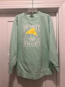 Comfort Colors Salty Dog Cafe Long Sleeve Green Crewneck Sweatshirt Adult Large - Picture 1 of 3