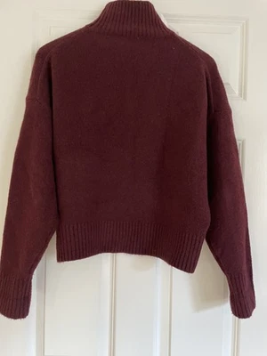 Zara Burgundy High Neck  Sweater Jumper Size XS/S/M Bloggers Fave Very Good Cond - Image 1 of 4